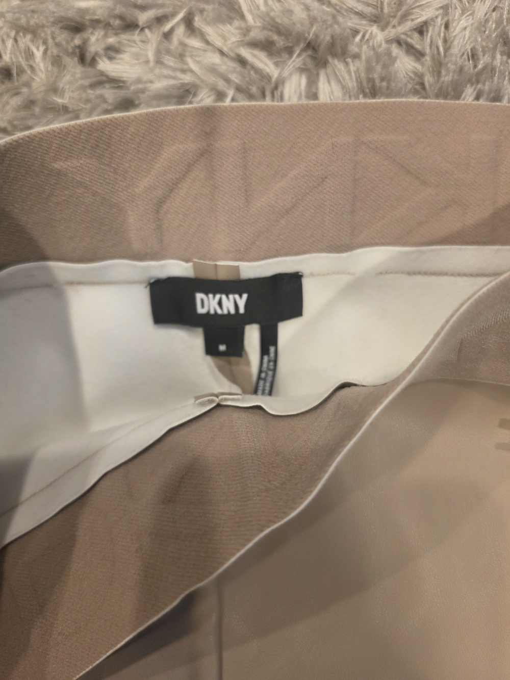 DKNY Tan Faux-Leather High-Waist Ponte Pants - Picture 5 of 5